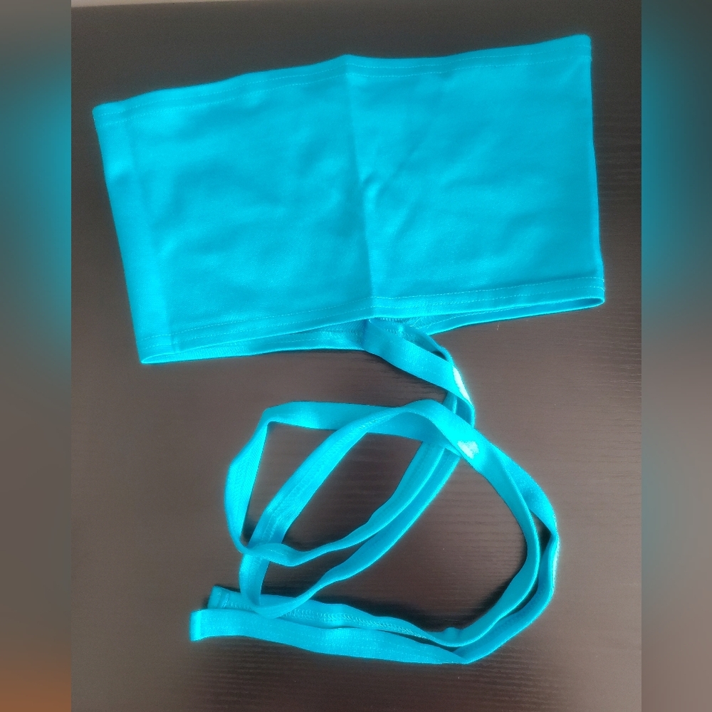 Turquoise Tube Top with Straps